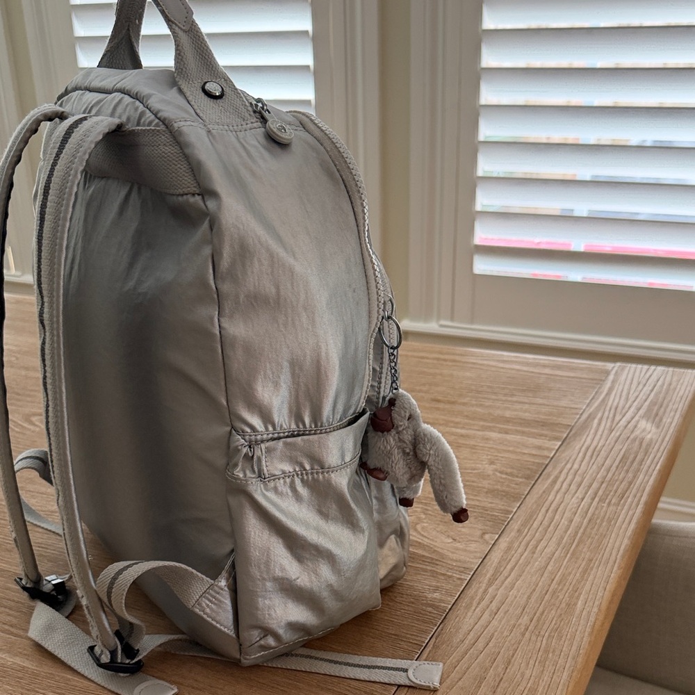 Kipling Metallic Silver Backpack - Picture 5 of 16